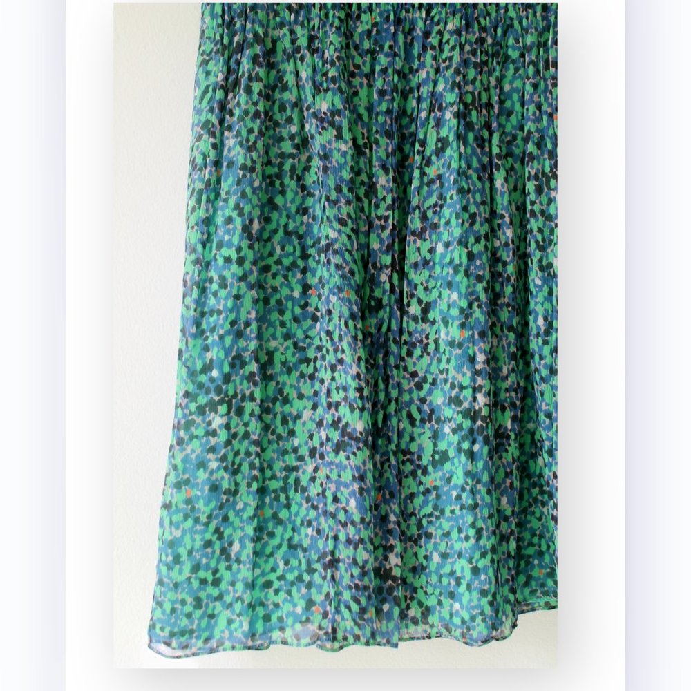 J Crew Silk Green Spotted Dress Size 0 - Picture 4 of 6